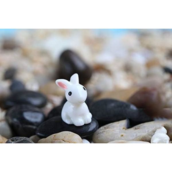 Miniatyr Djur Miniatyr Figurer Fe Trädgård Miniatyr Mossa Landskap DIY Terrarium Hantverk Prydnad Tillbehör för Heminredning (Kanin, Paket med 50)