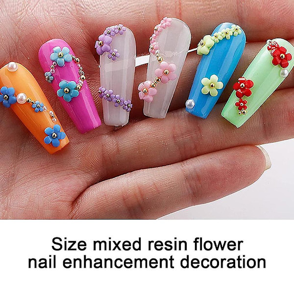 3D Blomsternageldekorationer för Naglar