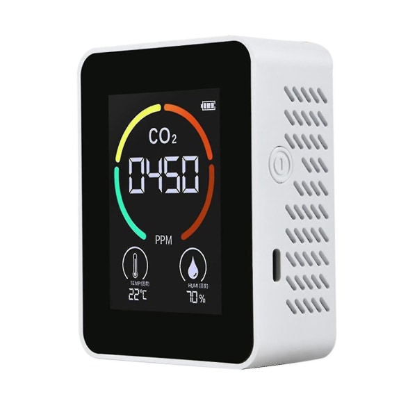 CO2-luftdetektor, kuldioxiddetektor, landbrugsproduktion, drivhus CO2-monitor, hvid