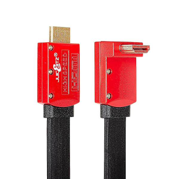 Fladt Hdmi-kabel [4m ledning] lige/vinklede tv-stik Ultra High-speed 18gbps V2.0 understøtter 4k Hdr 60fps, Uhd 2160p/1080p, Sky