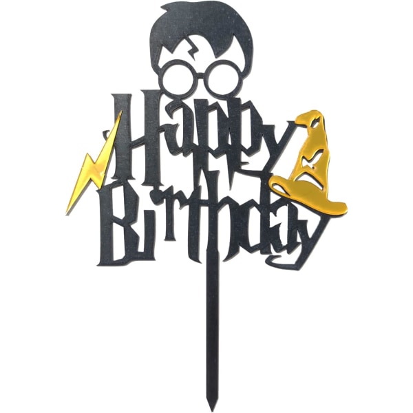 Harry Potter Wizard School Theme Cake Topper Tillykke med fødselsdagen Cake Topper Pick for Magic Theme Party Supplies