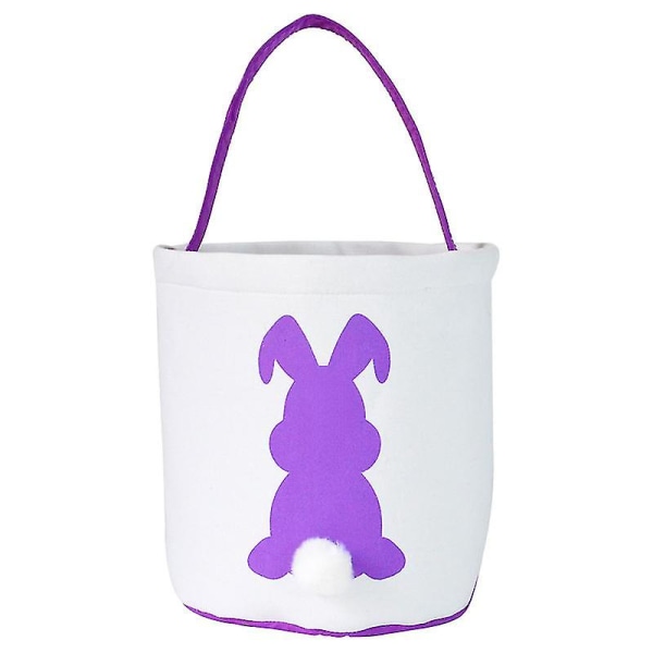 Bunny Basket Bags For Kids Canvas Cotton Carrying Gift And Eggs Hunt