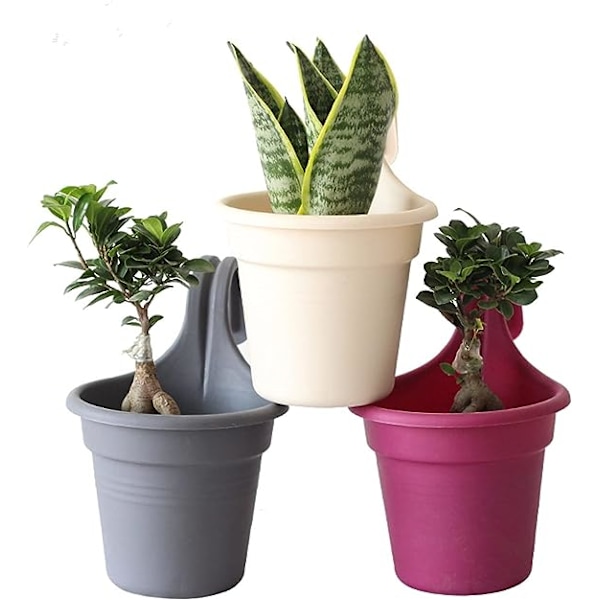 Hängande Planteringskrukor Hängande Planteringskrukor med Hängare Växt Blomkrukor Väggmonterad Hink Krukväxter Korg Inomhus Hemträdgård Balkong Dekoration Hängande F