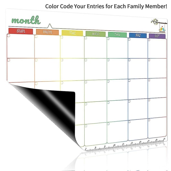 Dry Erase Kalender Whiteboard Magnetiske kalendere til køleskab Habit Tracker Ugentlig whiteboard kalender sæt til familiehjem Sch