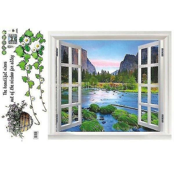 Standard Veggdekor 3d Vinduutsikt Avtakbar Pvc Veggdekor Landskap Dekal Dekor Mural Z22424