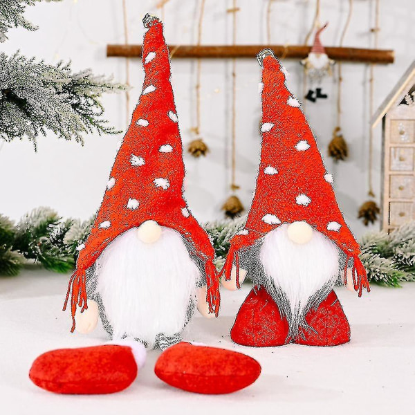 Jule Langbenet Nisse Gnome Plys Dukke Ornament Jule Elf Legetøj-a