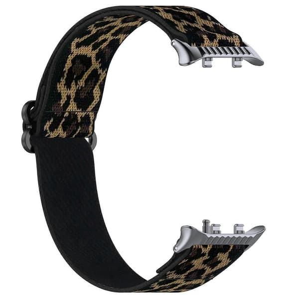 För Huawei Watch D2 Klockarmband Nylon Flätat Elastiskt Skjutlås Spänne Andningsbart Armband Leopard Print