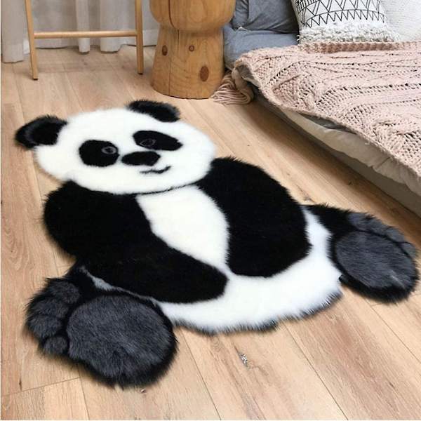 Panda mønstret tæppe dyreform område tæpper til stue tæppe børneværelse indretning 90x120cm