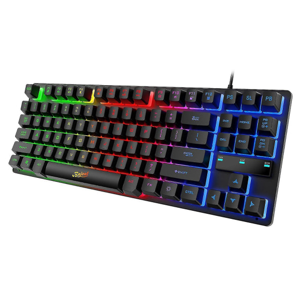 87 taster flerfarge anti-ghosting programmerbart spilltastatur for PC Gamer Mac (farge: mørkeblå)
