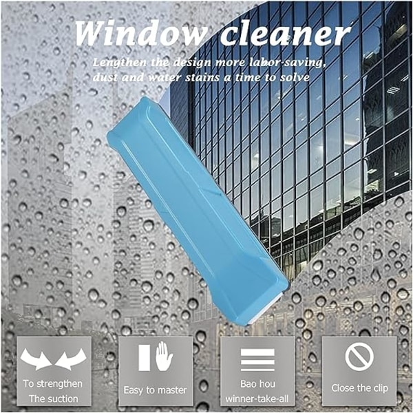 Squeegees Dobbeltsidig Glassvindusrenser med Lang Stripe Husholdningsrengjøringsverktøy Visker Nyttig Overflatebørster Glassrenser Husholdningsrengjøring (Col