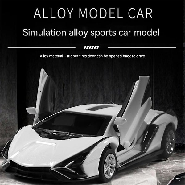 1:36 Lamborghini Simuleringsmodell i Metall med Öppningsbara Dörrar och Bakåtdrift för Barn