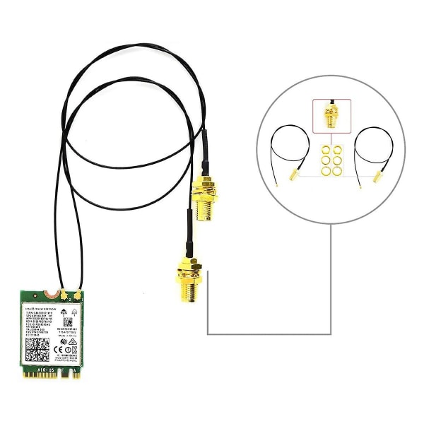 AC8265 Langaton NIC-moduuli Jetson Nano(B01):lle - Intelin 2,4 GHz / 5 GHz kaksoiskaistainen WiFi Bluetooth