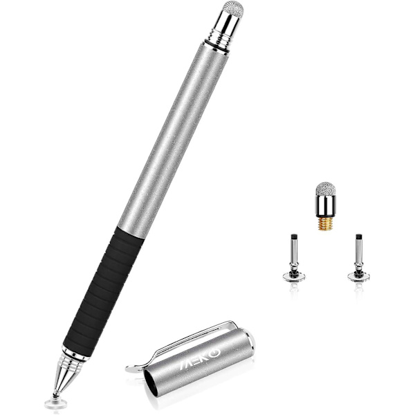 2-i-1 Stylus Precision Disc Styli Touch Screen Pen Med 3 Udskiftelige Spidser Til Ipads, Tablets, Iphones, Smartphones, Samsung Gala