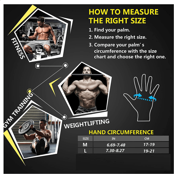 Gymhandskar, Träningshandskar, Halksäkra Silikonkuddar för Handskydd och Extra Grepp, Fitnesshandskar för Män & Kvinnor, Viktlyftningshandskar