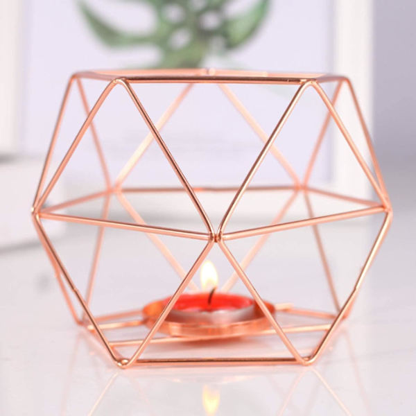 3D geometrisk bröllopsljusstake ljusstake värmeljushållare bröllopsdekoration