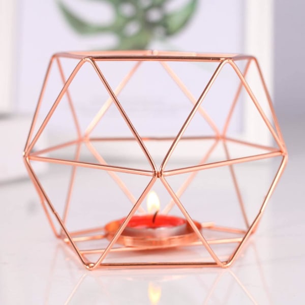 3D geometrisk lysestake til bryllup, lysestake til telys, dekorasjon til bryllup