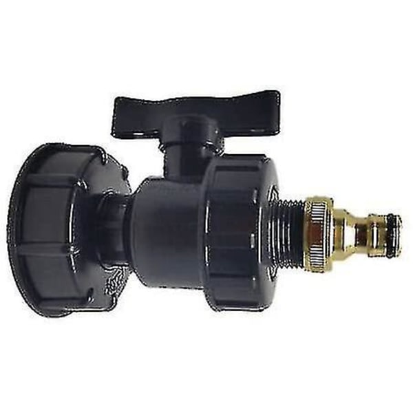 IBC-adapter, S60x6 IBC-tankfittings - Slangetilslutning med gevind til vand (s60 x 6 + ventil + 3/4\" fitting)