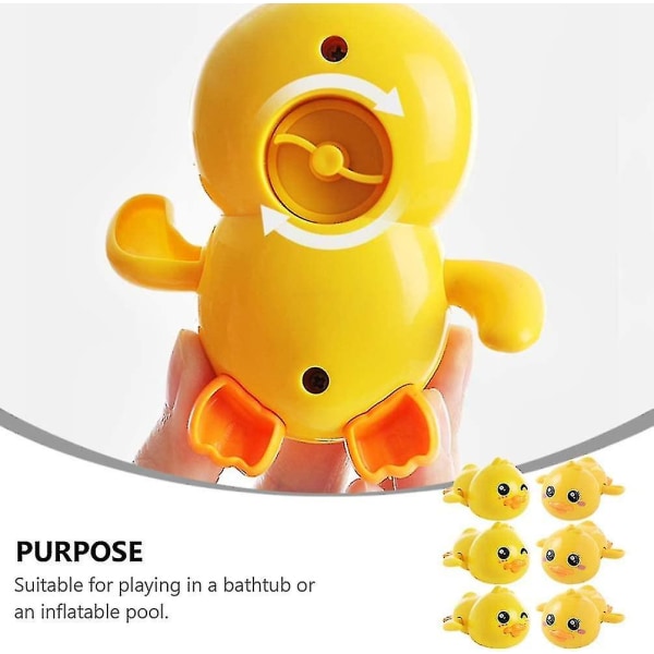 6 kpl Float Duck Baby Bath Lelu Mini Ducky Animal Wind Up Kellokoneisto Lelut Suihku