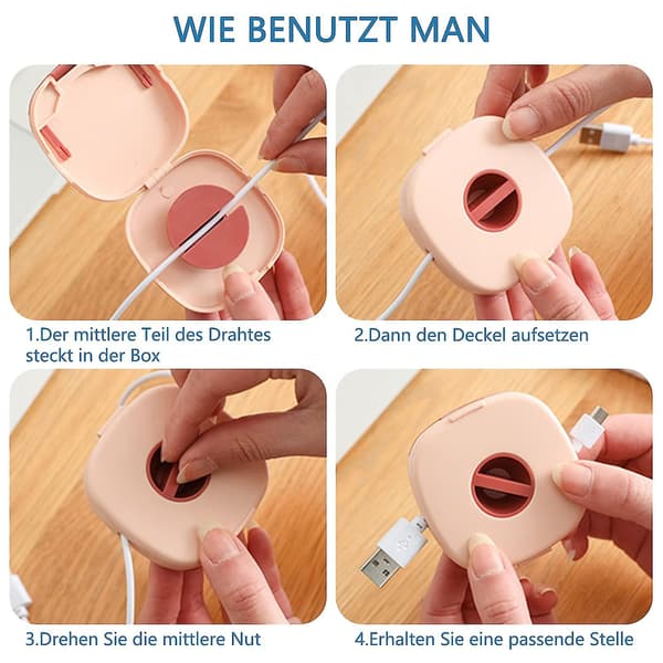 Kabelopruller, 3 stk. kabeltromle, kabelbindere, kabelholder, kabelarrangør, kabelstyring til USB-kabel
