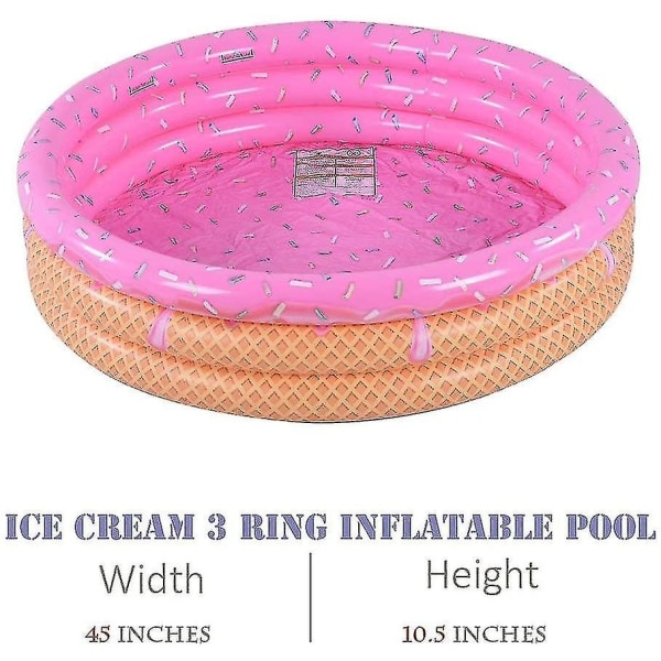 Paddling Pool, Kiddie Pool, Uppblåsbar Pool, Vattenpool På Sommaren, Pit Bollspool Av 115cm( Färg : Rosa )