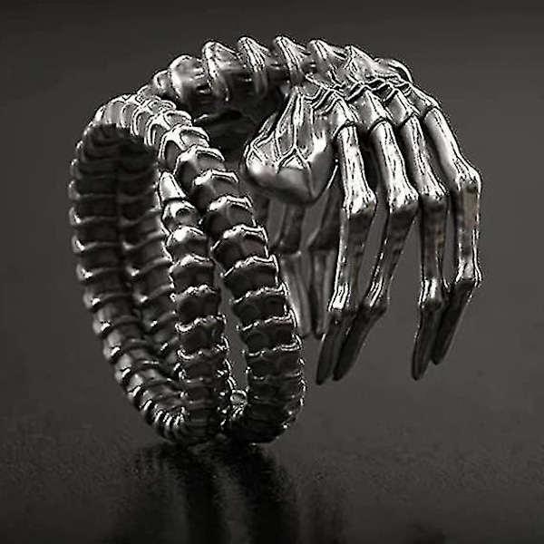 Alien Facehugger Ring Punk Motorcykel Stil Överdriven Dominant Skalle Magisk Klo Ring Unik Gotisk Smycke Spinner Band Ring, 9