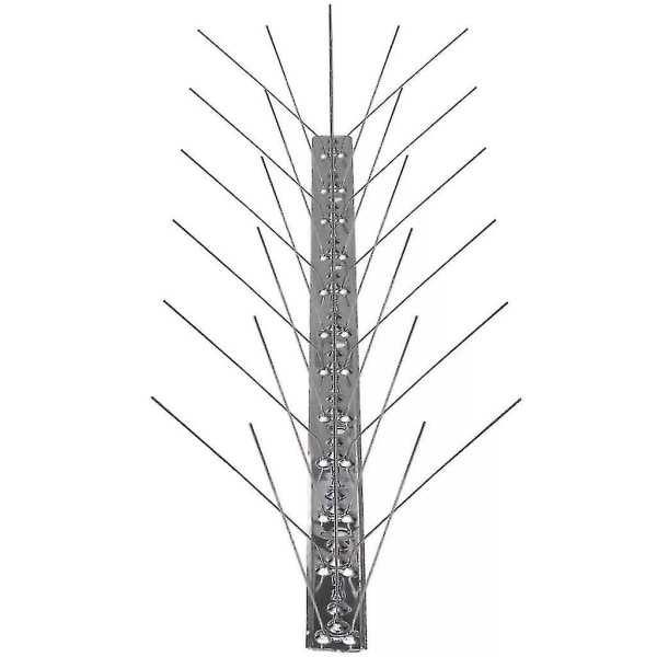 Duefluebeskyttelse i rustfritt stål, fuglespiker, total lengde 3 meter, 6 elementer, 50 cm fuglespiker med klikklås og forborede hull