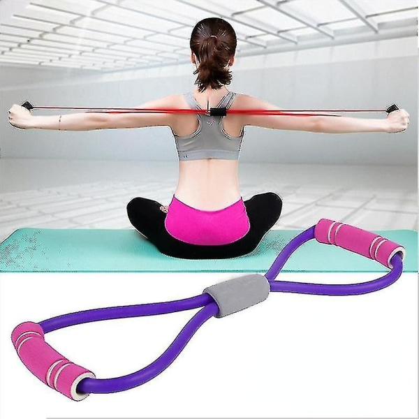 Gym Hot Yoga Gum Fitness Modstandsbånd Figur 8 Bryst Ekspander Reb Øvelse Fitness Gummi Elastisk Bånd Til Stretching, 1stk