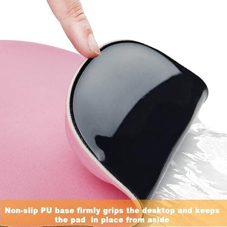 Kontormusemåtte med gel-håndledsstøtte - Ergonomisk gaming-musemåtte håndledsstøtte - Design Gamepad gummibase til bærbar computer (01 Pink)