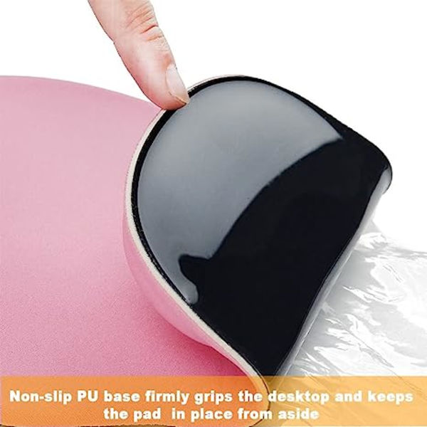 Kontorsmusmatta med gelhandledsstöd - Ergonomisk spelmusmatta handledsstöd - Design Gamepad gummibas för bärbar dator (01 Rosa)