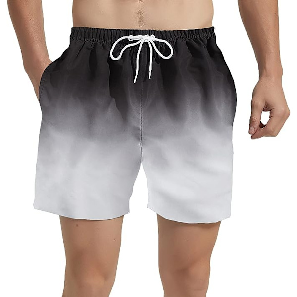 Herrbadbyxor korta badkläder med meshfoder badshorts