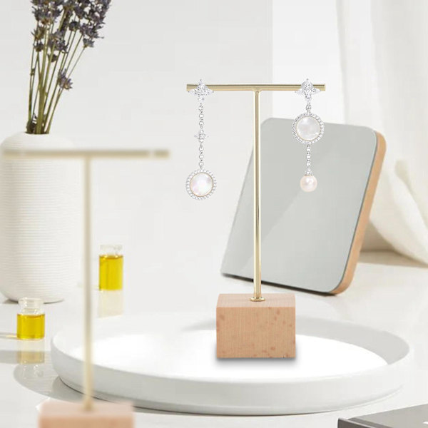 3-delad Fashion T-bar smyckesställ Display Rack Stand Holder Örhängen Hängande Organizer Smyckesset