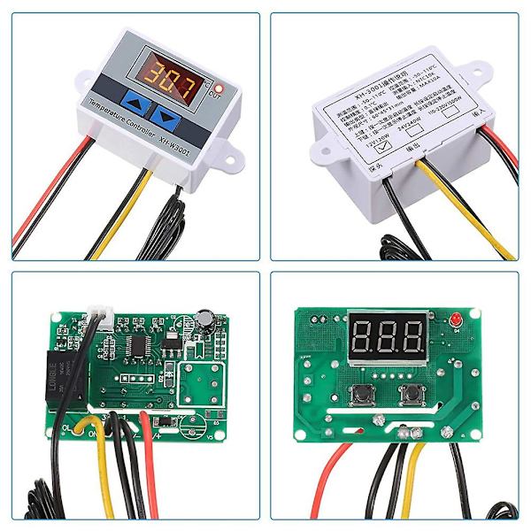4 st Xh-w3001 Digital Temperaturregulatormodul Termostatbrytare Vattentät Sonda Elektronisk Th