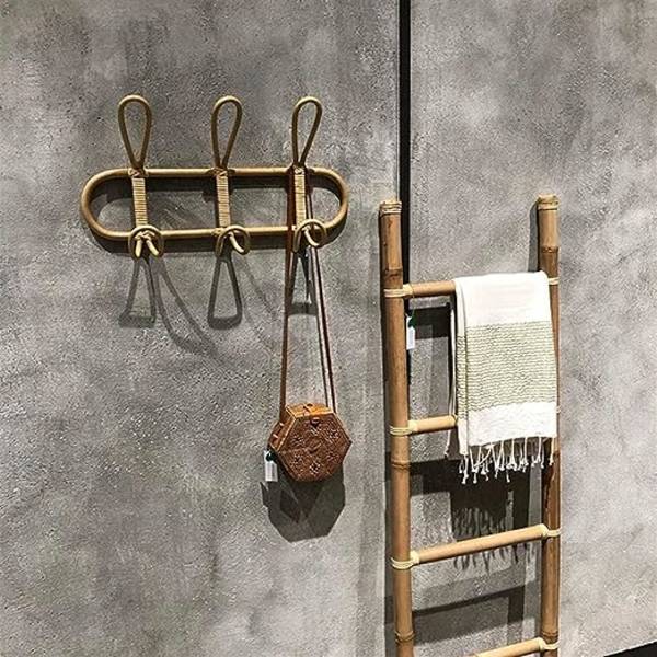 Rattan Knager Vægkroge Børnetøj Organizer Rack Tøj Hat Hængende Krog Rattan Hanger Børneværelse Dekoration Hanger