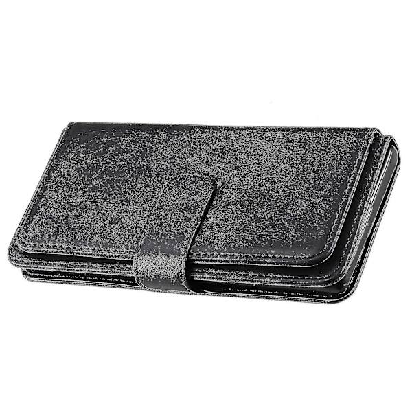 Motorola Moto G 5g Plus Etui Retro Læderpung Flip Magnetisk Dæksel 10 Kortlommer - Sort