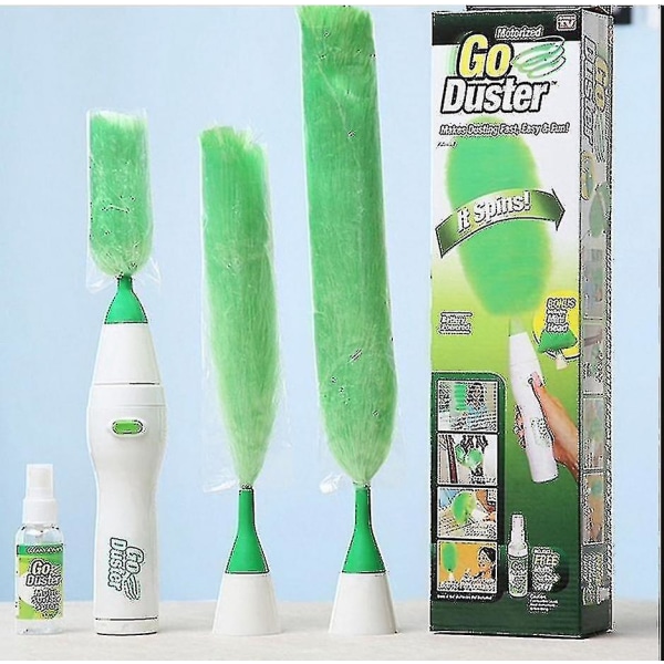 Electric Go Duster Dust Multi Function Motorized Spins Cleaning Tool Feather New