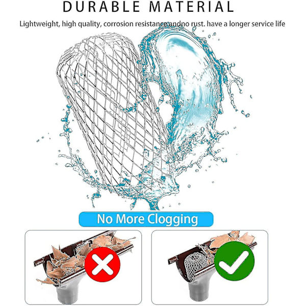 4-pakks utvidbar filter i aluminium til takrenner