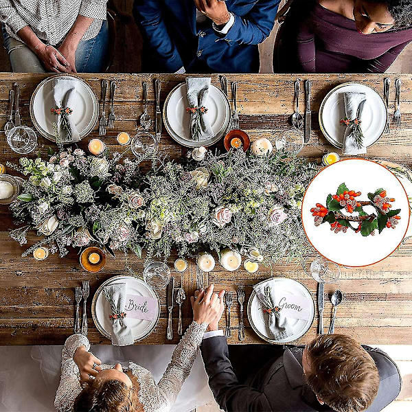 12 stk Serviettringer Blomsterserviettring Hs Høstserviett Le Ringer Tema Middagsbord Ri