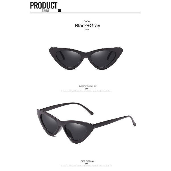 2023 - Kvinders Retro Mode Øjne Solbriller Vintage Kat Solbriller Kvinder Trekantede Solbriller Øjenbryn Oculos De Sol Uv400