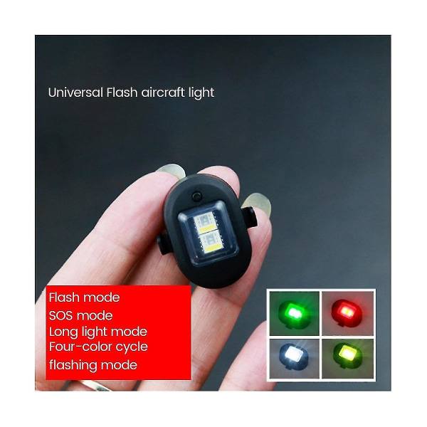 4 kpl Universaali Strobe-varoitusvalo USB-ladattava LED-hätävalo Drooni Yö Strobe-lamppu
