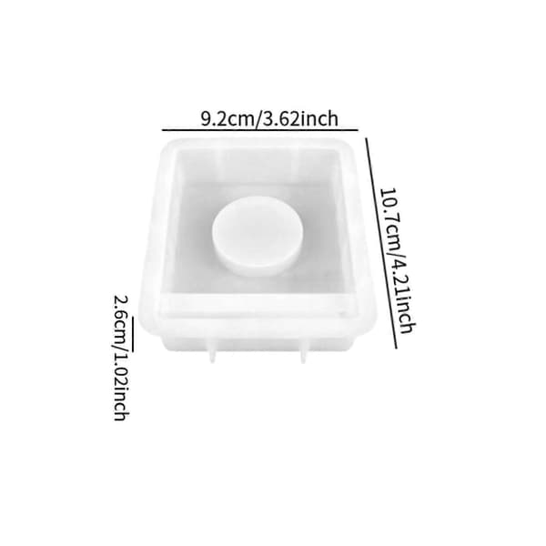 Ljusstakeform, Lätt jul-silikonform för ljusstake Square10.7x9.2x2.6cm