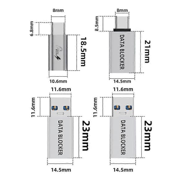 5 stk USB til USB-adapter Type C 3.1 Hann OTG A Hunn Datakonverter U K*U KU K typec to usb 5 pcs