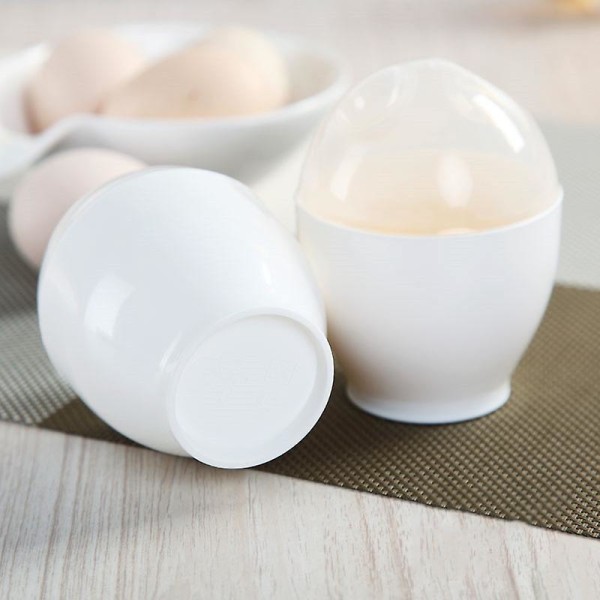 Dampet eggkopp kompatibel mikrobølgeovn, frokost kokt eggkopp, 2 stykker