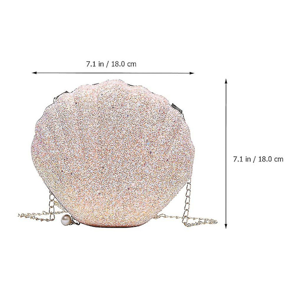 Kvinnor Flickor Glitter Paljetter Snäckskal Cross-body Väska Kedja Axelväskor Mini Pärla Skal Handväska Kväll Koppling Väska