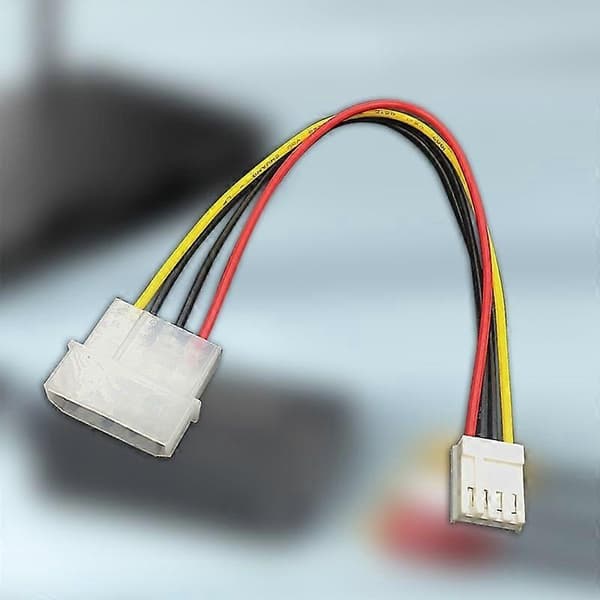20 cm 4-pin stor til liten strømkabel metall diskettstasjon strømledning for datamaskin PC JIKAIX White