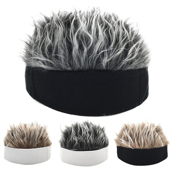 Mænd Kort paryk pandebånd Hip Hop Hooligan Cap Beanie Cosplay Fake Hat