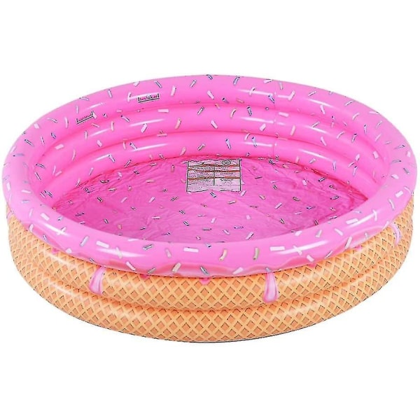 Plaskebasseng, barnebasseng, oppblåsbart basseng, vannbasseng om sommeren, pitballbasseng på 115 cm (farge: rosa)