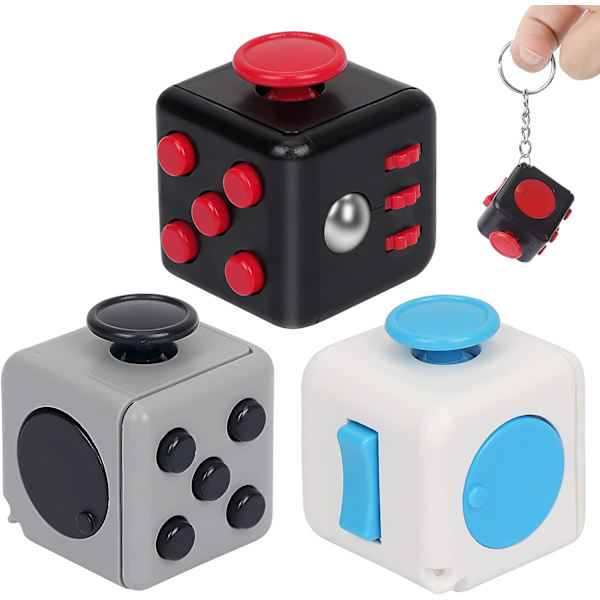 3 st Fidget Cube-leksaker, Anti-ångest Anti-stress Fidget-leksaker, Stress Ångest Tryckavlastande Leksak Perfekt för Vuxna och Barn