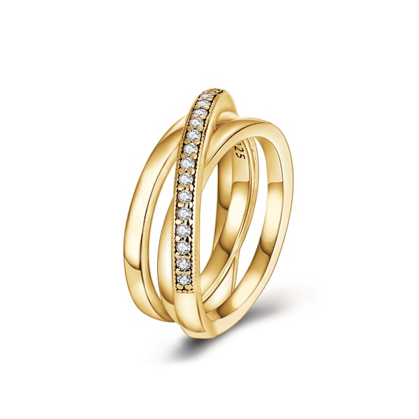 Glittrande kubisk zirkonia krona 925 sterling silver ring för kvinnor måne och blommig stil bröllop smycken PYR039 8