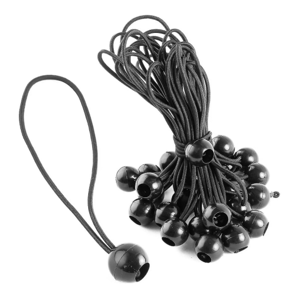 Ball Elastisk Snøre, Sort Elastisk Snøre Rem Til Presenninger, Telte, Camping, 20 Styk--