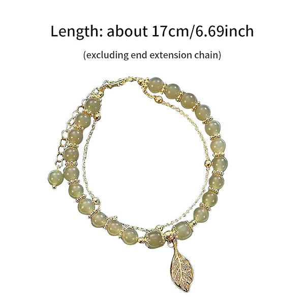 Metallkjede Gave Kone Dobbelt Lag Daglig Mote Elegant Jade Armbånd For Kvinner
